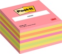 Bloc-mémos Post-it 2028 76x76mm cube couleurs néon