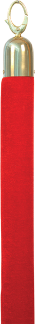 Corde Securit 150cm rouge avec embouts dorés