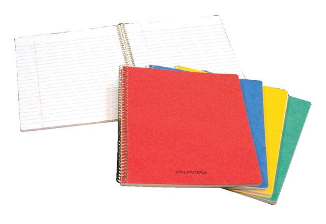 Cahier à spirale Aurora 210x165mm ligné 120 pages assorti