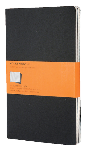 Cahier Moleskine ligné 130x210mm 160 pages 70g noir