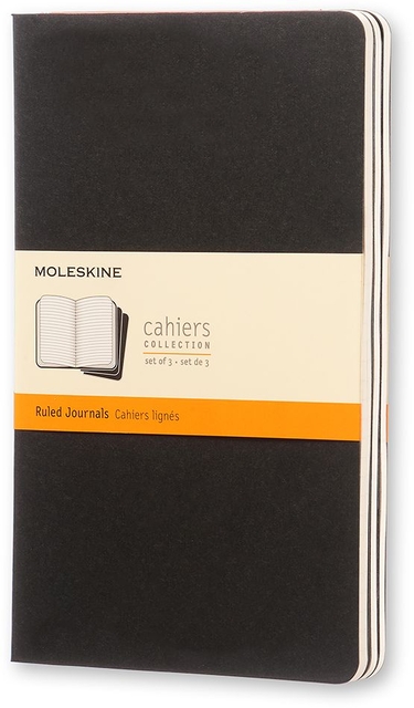 Cahier Moleskine ligné 130x210mm 160 pages 70g noir