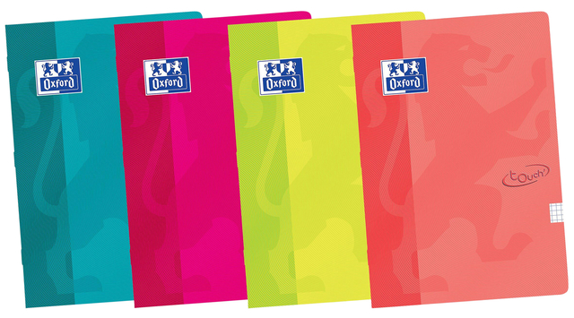 Cahier Oxford School Touch A5 ligné 72 pages 80g assorti