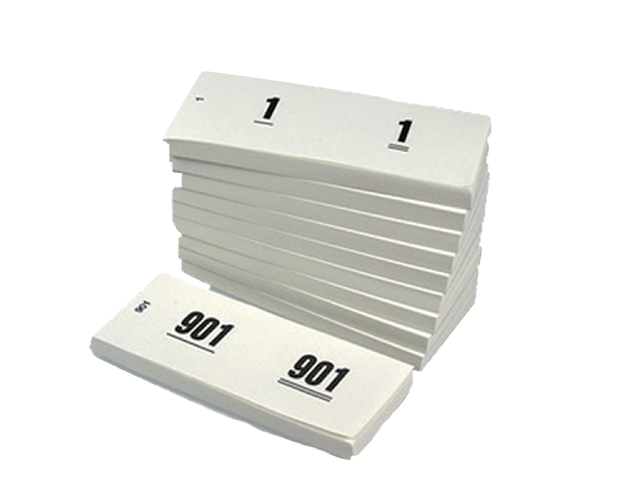 Bloc numéros de 1à 1000 42x105mm blanc 10 pièces