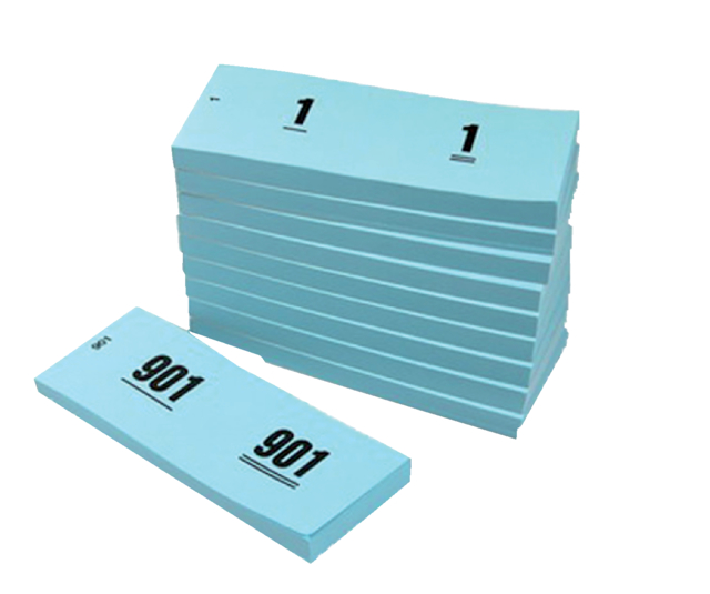 Bloc numéros 1-1000 42x105mm bleu 10 pièces