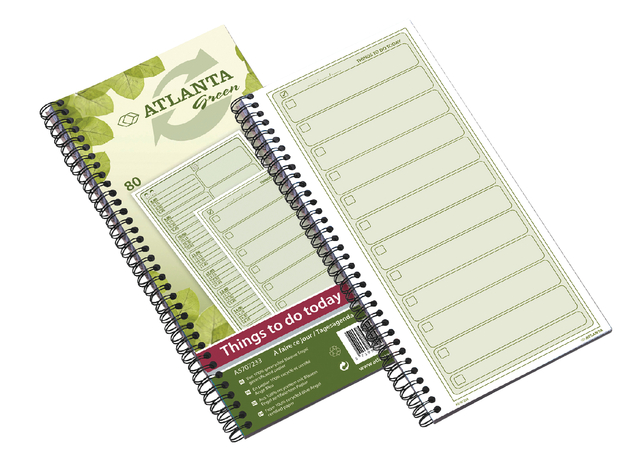Things to do Djois Atlanta Today recyclé 297x140mm 80 feuilles 70g vert