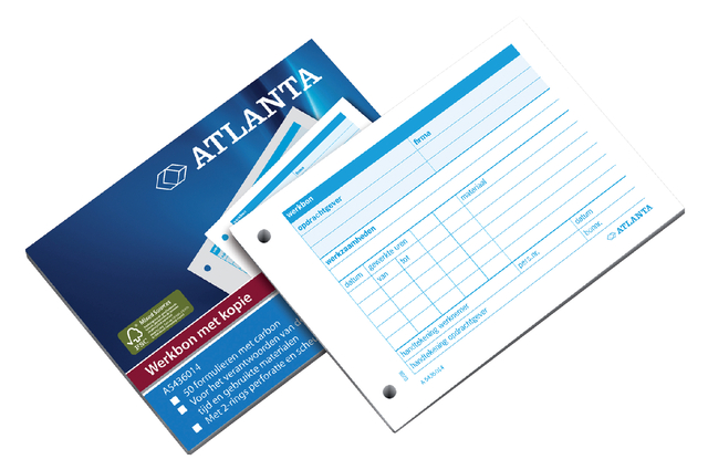 Bon de travail Djois Atlanta A6 50x 2 feuilles avec carbone