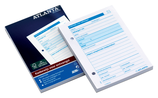 Bloc de caisse Djois Atlanta Recettes A6 100 feuilles