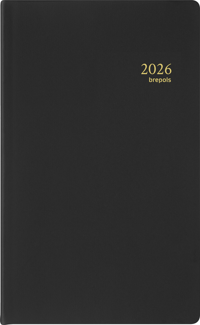 Agenda 2026 Brepols Breform Seta 1 jour/1 page noir