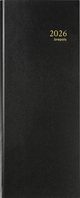 Agenda 2026 Brepols Saturnus Lima Long 1 jour/1 page noir