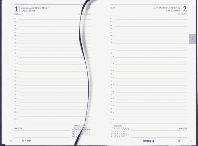 Agenda 2025 Brepols Saturnus Luxe 1dag/1pagina blauw