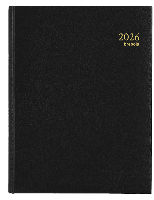 Agenda 2026 Brepols Timing Lima 7 jours/2 pages noir