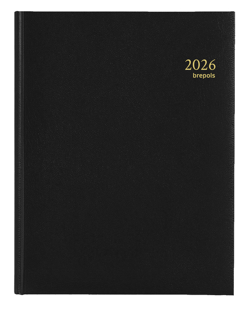 Agenda 2026 Brepols Timing Lima 7 jours/2 pages noir