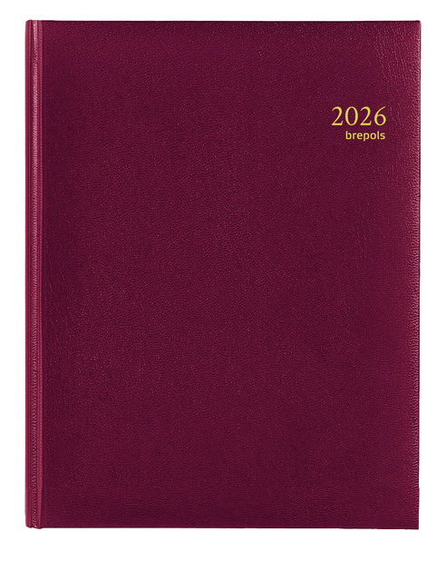 Agenda 2026 Brepols Timing Lima 7jours/2 pages bordeaux