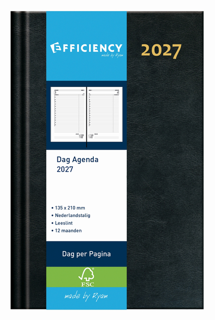 Agenda 2026 Ryam Efficiency Baladek 1dag/1pagina zwart