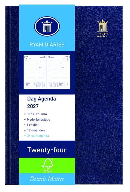 Agenda 2027 Ryam Twenty-four Mundior 1dag/1pagina blauw