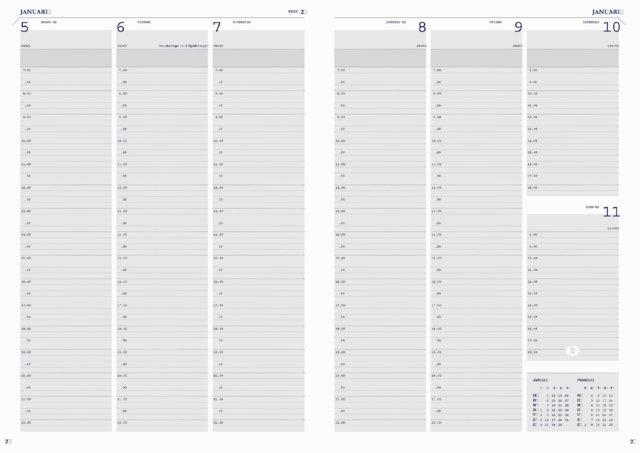 Agenda 2025 Ryam Weekly Mundior 7 jours/2 pages noir