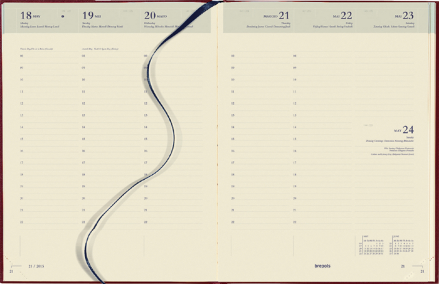 Agenda 2026 Brepols Concorde Lima 7 jours/2 pages bordeaux