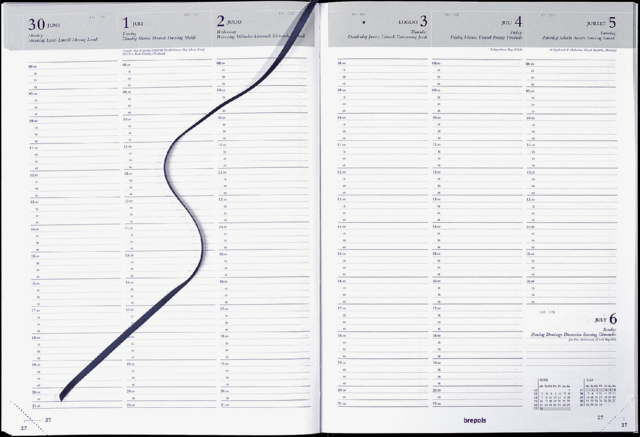 Agenda 2025 Brepols Omega 7 jours/2 pages noir