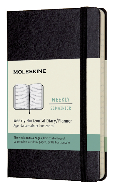 Agenda 2023 Moleskine 12 mois Pocket 7 jours/2 pages hard cover noir