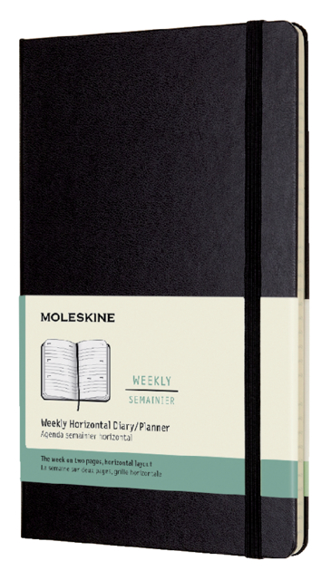 Agenda 2023 Moleskine 12mois Large 7 jours/2 pages Hard cover noir