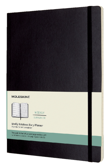 Agenda-Carnet 2023 Moleskine 12 mois XL soft cover noir