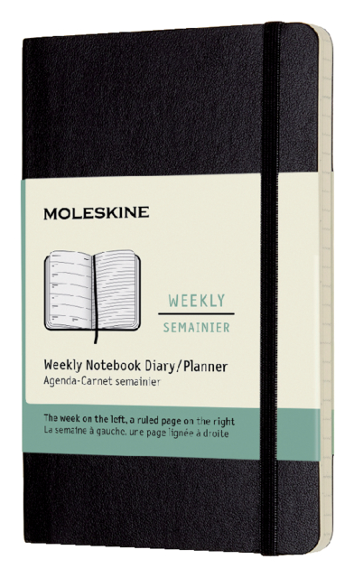 Agenda notitieboek 2023 Moleskine 12mnd Pocket soft cover zwart