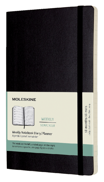 Agenda notitieboek 2022-2023 Moleskine 18mnd Large soft cover zwart