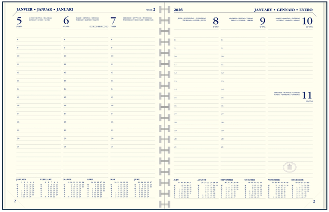 Recharge agenda 2026 Ryam Executive A5 7 jours/2 pages portrait