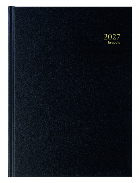 Agenda 2027 Brepols Bremax Santex A4 1 jour/2 pages 8 colonnes noir