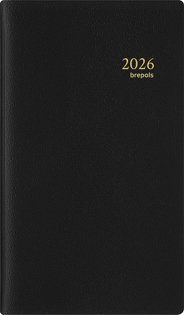 Agenda 2026 Brepols Breplan Genova 7 jours/1 page noir