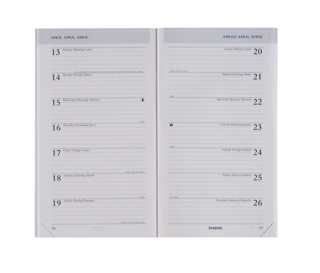 Recharge agenda 2025 Brepols Breplan 7 jours/1 page