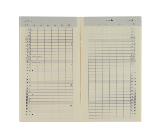 Recharge agenda 2025 Brepols Plan-O-Rama 1 mois/2 pages