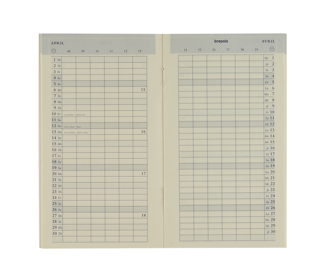 Recharge agenda 2027 Brepols Plan-O-Rama 1 mois/2 pages