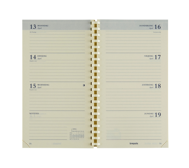 Recharge agenda 2025 Brepols Interplan spirale 7 jours/2 pages NL