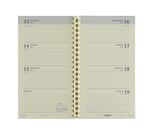 Recharge agenda 2027 Brepols Interplan spirale 7 jours/2 pages NL