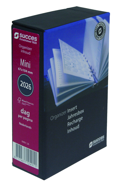 Agendavulling 2026 Succes Mini 1dag/1pagina