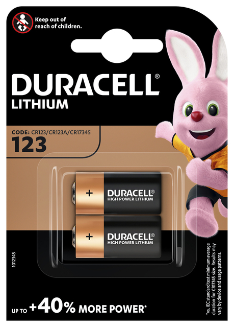 Pile Duracell 2x CR123 High Power lithium