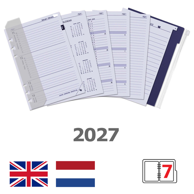 Recharge agenda 2027 Kalpa A5 boîte année 7jours/2pages