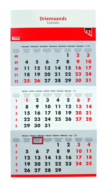 Calendrier 3 mois 2027 Quantore