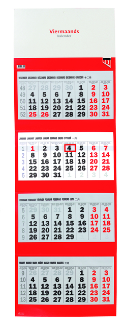 Calendrier 4 mois 2027 Quantore
