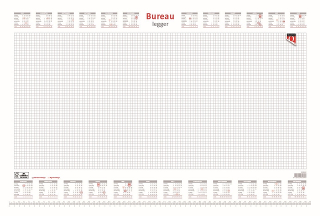 Bloc sous-main bureau 2026 Quantore carreau 56,5x36cm blanc