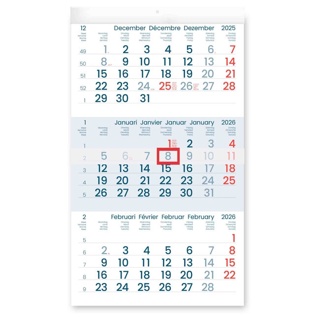 Calendrier 3 mois 2026 INNI Manager