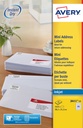 Etiket Avery J8651-25 38.1x21.2mm wit 1625 etiketten