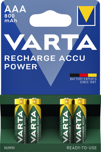 Pile rechargeable Varta 4x AAA 800mAh Ready-To-Use