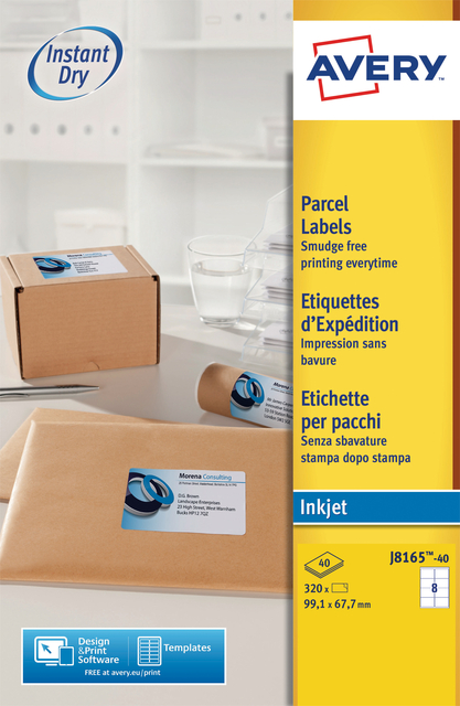 Etiquette Avery J8165-40 99,1x67,7mm blanc 320 pièces