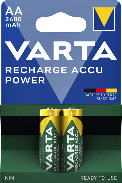 Pile rechargeable VARTA 2x AA 2600mAh Ready-To-Use