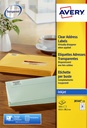 Etiket Avery J8560-25 63.5x38.1mm transparant 525 etiketten