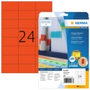 Etiquette amovible HERMA 4467 70x37mm rouge 480 pièces