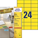 Etiket Avery 3451 70x37mm geel 2400 stuks
