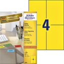 Etiquette Avery 3459 105x148mm A6 jaune 400 pièces